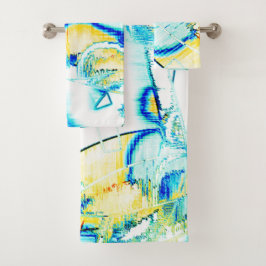 インク走が複数の方向にある場合黄色、シアン… バスタオルセット