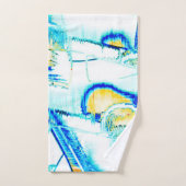 インク走が複数の方向にある場合黄色、シアン… バスタオルセット (ハンドタオル)