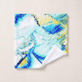 インク走が複数の方向にある場合黄色、シアン… バスタオルセット (ウォッシュタオル)