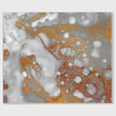 インク銅金ゴールド液グレー絵を描バルガンディーホワイト ラッピングペーパー (フラット)