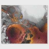 インク銅金ゴールド液絵を描グレーバーガンディ ラッピングペーパー (フラット)