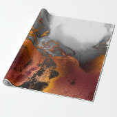 インク銅金ゴールド液絵を描グレーバーガンディ ラッピングペーパー (アンロールド)