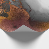 インク銅金ゴールド液絵を描グレーバーガンディ ラッピングペーパー (角)