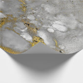 インク銅金ゴールド液絵を描灰色白黒 ラッピングペーパー (角)