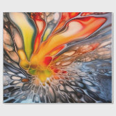 インク鮮やか抽象芸術を注ぐ ラッピングペーパー (フラット)