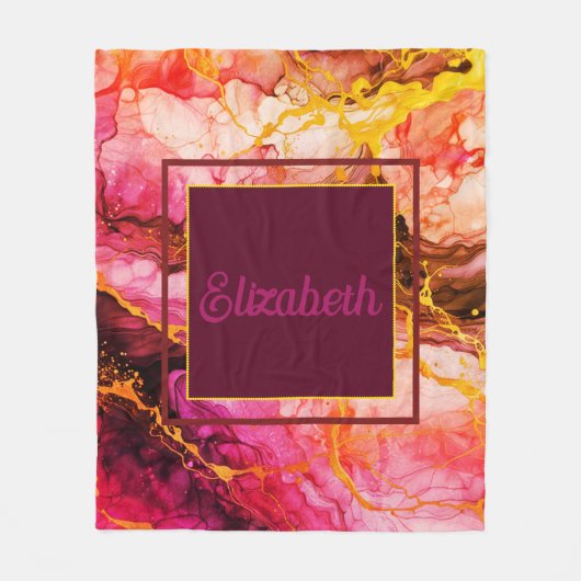 インク鮮やか融合 フリースブランケット (正面)