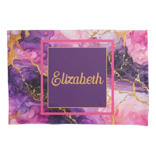 インク鮮やか融合 枕カバー (正面左)