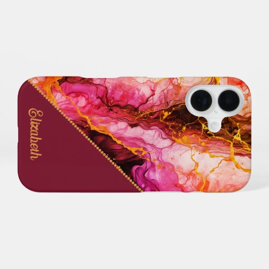 インク鮮やか融合 iPhone 16ケース (裏面横)