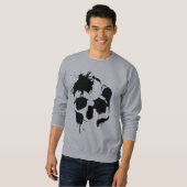 インク（ばちゃばちゃ）跳ねるのスカル スウェットシャツ (正面フル)