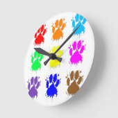 インク(ばちゃばちゃ)跳ねるドッグポーパターン ラウンド壁時計 (傾斜)