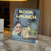 インク(ばちゃばちゃ)跳ねるプロフェッショナルブックの起動ブルー 台座サイン