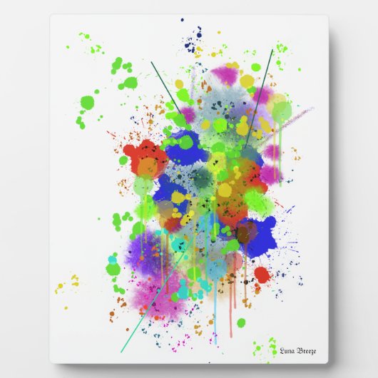 インク（ばちゃばちゃ）跳ねる卓上プレートとイーゼル フォトプラーク (正面)