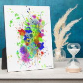 インク（ばちゃばちゃ）跳ねる卓上プレートとイーゼル フォトプラーク (側面)