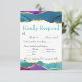 インク フューシャ ピンク ティール ゴールド 出欠カード (スタンド正面)