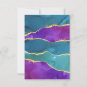 インク フューシャ ピンク ティール ゴールド 出欠カード (裏面)