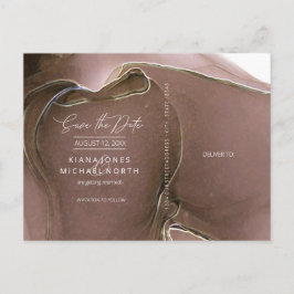 インク フロー ウェディング セーブ ザ デート タウペ ID762 案内ポストカード