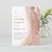 インク マーブル|初聖体拝領の女の子 招待状 (スタンド正面)