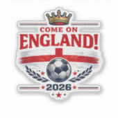イングランドがんばれ! 2026 サッカー ファン シール (正面)