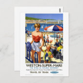 イングランドすごいウェストンマーレヴィンテージ旅行ポスター ポストカード (正面/裏面)