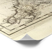 イングランドとウェールズの地図 ポスター (角)