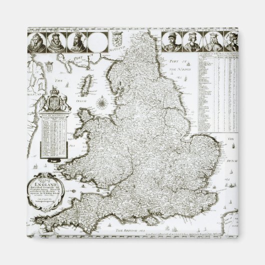 イングランドとウェールズの地図, 1644 マグネット (正面)