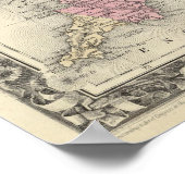 イングランドとウェールズの郡地図 ポスター (角)