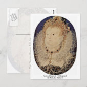 イングランドのエリザベス1世（ニコラス・ヒリヤード） ポストカード (正面/裏面)