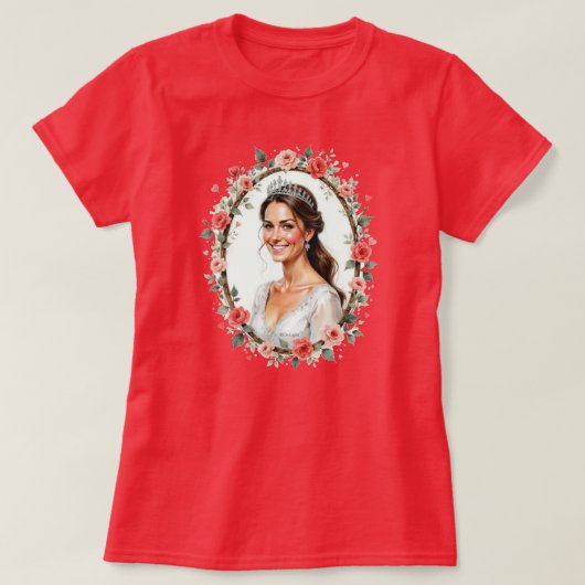 イングランドのキャサリン王女、プリンセス・オブ・ウェールズ Tシャツ (デザイン正面)