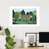 イングランドのコテージ ハウス 大きなプリント ポスター (ホームオフィス)