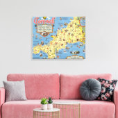 イングランドのコーンウォールの地図 キャンバスプリント (インサイチュ (リビング))