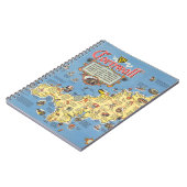 イングランドのコーンウォールの地図 ノートブック (左側)