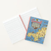 イングランドのコーンウォールの地図 ノートブック (内部)