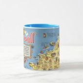 イングランドのコーンウォールの地図 マグカップ (中央)