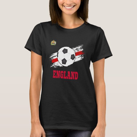 イングランドのサッカー英語サッカーのイギリス人Futbol Tシャツ (正面)