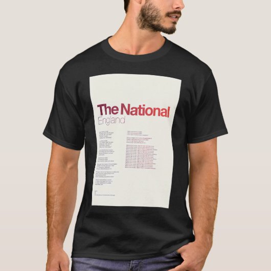 イングランドのミニマリスト Tシャツ (正面)