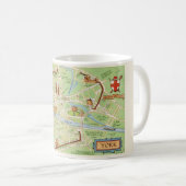 イングランドのヨークのビンテージイラスト地図 コーヒーマグカップ (正面右)