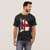 イングランドの地図セントジョージ十字英州旗(英語) Tシャツ (正面フル)