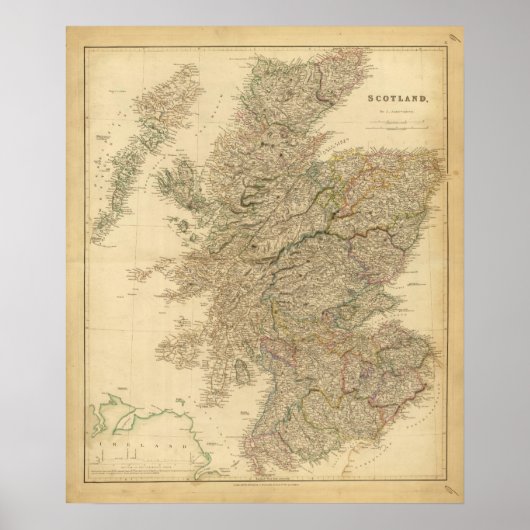 イングランドの地図 ポスター (正面)