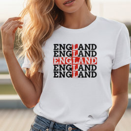 イングランドの旗の名前を繰り返すタイポグラフィ サッカー ファン Tシャツ