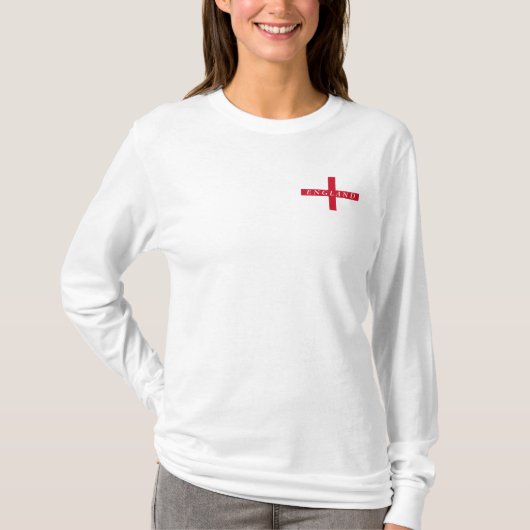イングランドの旗の女性用シャツ Tシャツ (正面)