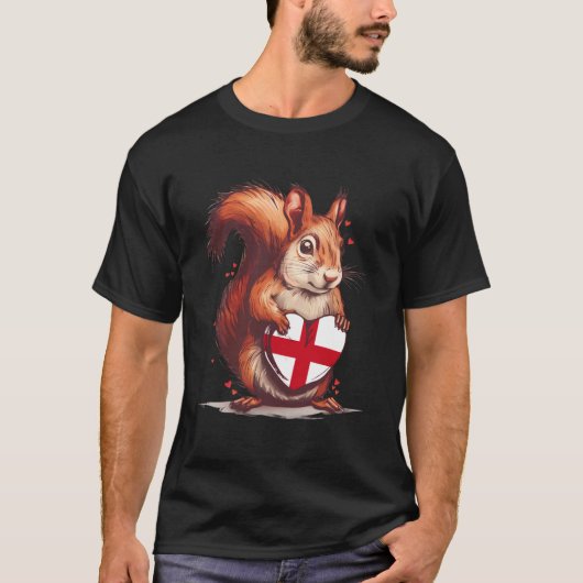 イングランドの旗リスハートイギリスルーツイギリス Tシャツ (正面)