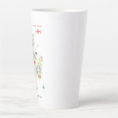 イングランドの水彩画イラストマップ | モノグラム カフェラテマグ (正面)
