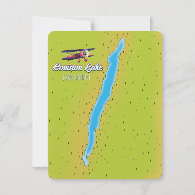 イングランドの湖水地区、コニストンの地図 (正面)