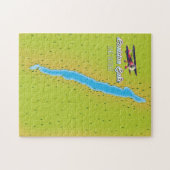 イングランドの湖水地区、コニストンの地図 ジグソーパズル (横)