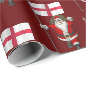 イングランドの看板のあるサンタクロース ラッピングペーパー (ロールコーナー)