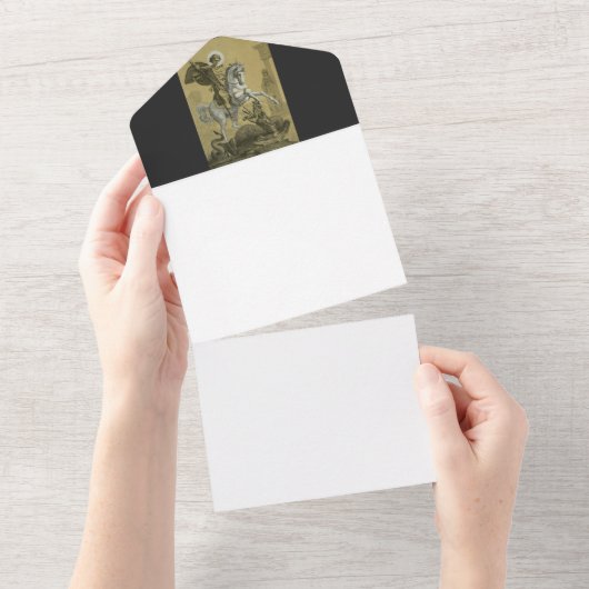 イングランドの聖ジョージ寺院 オールインワン招待状 (貼ってはがせる)