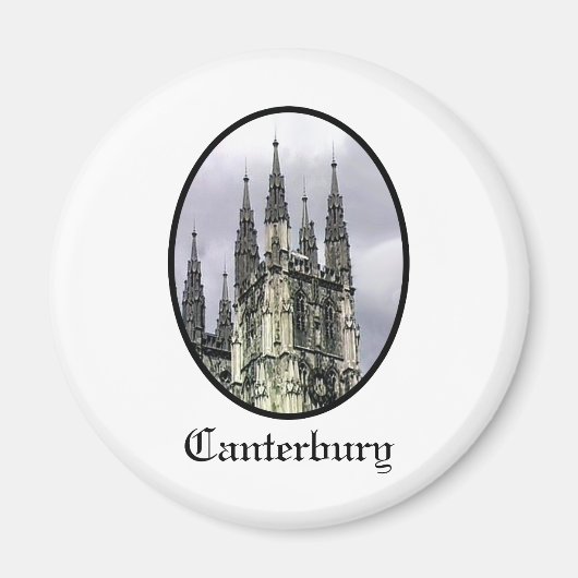 イングランドカンタベリーチャーチらせん状ブラックジギニー マグネット (正面)