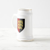 イングランドスタイン – 赤と黒のライオンズ ビールジョッキ (正面左)
