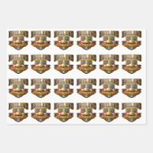 イングランドライオンズカラー&金ゴールドラッピング紙 ラッピングペーパーシート (正面)