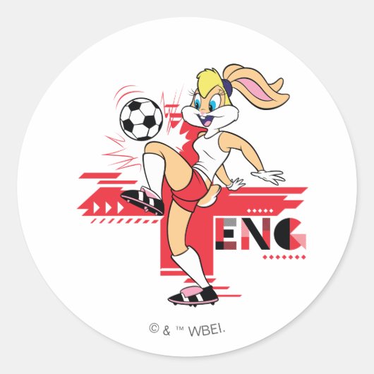 イングランド代表ローラ・バニーサッカーグラフィック ラウンドシール (正面)